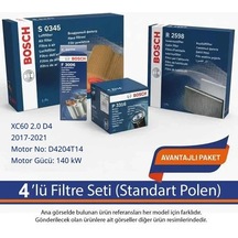 Netpar Volvo Xc60 2.0 D4 2017-2021 Bosch 4'lü Filtre Seti-d4204t14