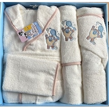 Özdilek Taz Lisanslı Nakışlı Bambu Bebek Bornoz Seti Çok Renkli