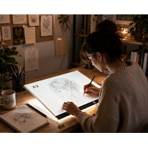 Techtic A2 Işıklı Çizim Tableti Led Kopyalama Çizim Panosu Tattoo Mimari Tasarım Light Pad Grafik Tablet