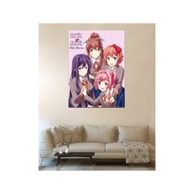 Doki Doki Literatüre Club Desenli Tasarım Duvar Halısı
