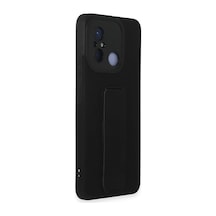 Bezos Redmi 12c Kılıf Mega Standlı Silikon - Siyah Bty