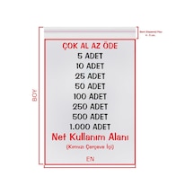 50X65+5 Cm. 50X70 Şeffaf Bantlı Jelatin - Yapışkanlı Poşet Mikt 50 Adet