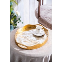 Acar Cha-07498/4 Vega 2'li Gold Cam Tepsi - 43.5/37.5 Cm Gold