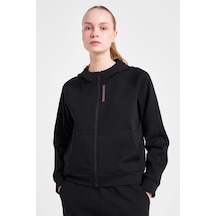 Lescon Kadın Fermuarlı Kapüşonlu Sweatshirt 25n-2133 Siyah