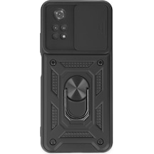 Poco M4 Pro 4g Kılıf Pars Lens Yüzüklü Silikon - Siyah Bzsxx00 1