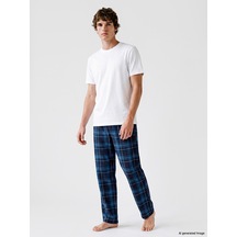 LC Waikiki Lc Waıkıkı Petrol Regular Fit Ekose Erkek Pijama Altı