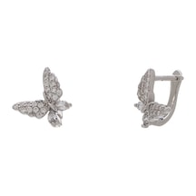 Kelebek Model 925 Ayar Gümüş Zirkon Taşlı Kadın Küpe Gümüş