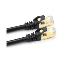 10gbps Hızlı 600mhz Çift Kalkanlı Cat7 Ethernet Kablosu, 10m Siyah, Oksijensiz Bakır Çekirdek