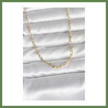 Bezos Cm 14k Gold Renk Ataç Zincir Model 50 Cm Kadın Kolye Hb006