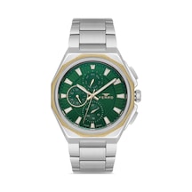 Ferro Fm11590awt-d6 Quartz Çelik Gri Yeşil Kadran 44 Mm Erkek Kol Saati