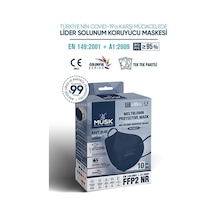 Musk  Ffp2/N95 Maske Lacivert Renk 10 Adet