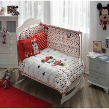 Taç Lisanslı Bebek Uyku Seti Minnie Mouse Sketch Baby Kırmızı