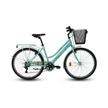 Carraro Lila 26 Jant V-fren 44 Cm Kadro Bayan Sepetli Şehir Bisikleti Su Yeşili Yeşil