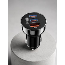 Araç İçi 3 Portlu Şarj Adaptörü Çift Pd Type-c Ve Qc3.0