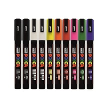 Uni Posca Pc-3m Marker Keçeli Kalem 10'lu Set, Karışık Renkler