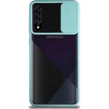Samsung Galaxy Uyumlu A70 Kapak Lensi Açılır Kapanır Kamera Korumalı Silikon Kılıf
