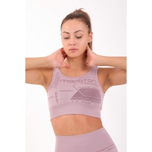 Maraton Active Slimfit Kadın Atlet Yaka Kolsuz Koşu Lila Bra 813065-Lila