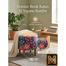 Diday Fil Puf F Trend Puf Koltuk Puff Bench Dekoratif Bohem Doğal Gürgen Ayak Amaçlı Bahçe Balkon Çok Renkli