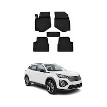 Peugeot 2008 Electric 2024-2026 Uyumlu 4d Havuzlu Paspas Kauçuk Siyah 5 Parça