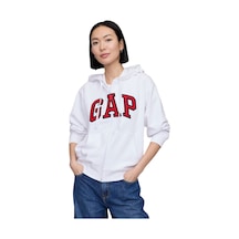 Gap Logo Relaxed Fermuarlı Sweatshirt - 727433-10009 BEYAZ