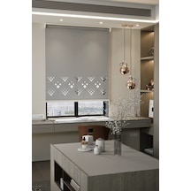 Auralight Lazer Kesim Mat Stor Perde, Lazer Kesimli Modern Serisi, M-5005 Gri Renk