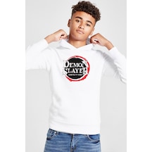 Demon Slayer Anime Squad Demon Slayer Kimetsu No Yaiba Beyaz Çocuk 3ip Kapşonlu Sweatshirt 001 Beyaz