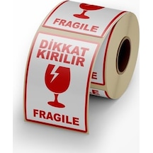 Dikkat Kırılır - Fragile Yapışkanlı Etiket 10 Cm X 15 Cm - 100 Adet Genel