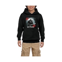 Zepplin Giyim The Witcher Season 2 Geralt Moon Siyah Çocuk Kapşonlu Sweatshirt