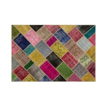 El Dokuması Patchwork Vintage Yün-pamuk Multi Naturel Halı 21660 160 X 233 Cm Çok Renkli