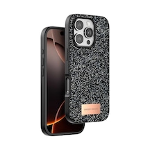 Onegif Apple İphone 16 Pro Max Bright Simli Kapak - Siyah - Siyah