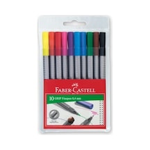 Faber-castell Grip Finepen Keçe Uç 0.4mm 10'lu Karton Kutu Renkli Kalemler Ergonomik Tasarım