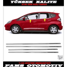 Honda Jazz Krom Cam Çıtası 4 Prç. 2001-2013 P. Çelik