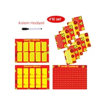 4'lü Çarpım Tablosu Seti - Kalem Hediyeli Taraftar Sarı Kırmızı