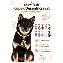 Show Tech Kedi Köpek Desenli Kravat Aksesuar 10 Adetli Paket