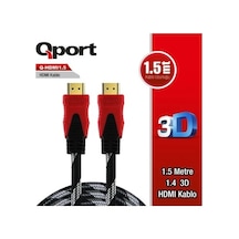 Qport Q-hdmı151 1.5m 2.0v 4k Altın Uçlu Örgülü Kablo