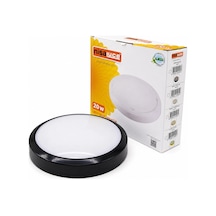 20w Siyah Metal Kasa Sıva Üstü Yuvarlak Ledli Glop Armatür Ip20 6500k - 1800lm E1212/s Bx40 Diğer