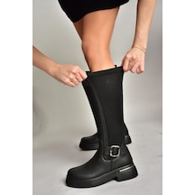 Fox Shoes T996332009 Siyah Dalgıç Kumaş Klasik Çizme Siyah-Suni Deri