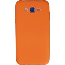Samsung Galaxy Uyumlu J7 Kılıf Nano İçi Kadife Silikon - Turuncu Diğer