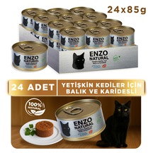 Natural Balık Ve Karidesli Konserve Yaş Kedi Maması 85 Grx24