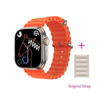 GS8 Watch 8 Ultra Akıllı Saat Turuncu Watch 2.02 Inc Beyaz Silikon Kordon Hediye (İthalatçı Garantili)