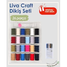Liva Craft 26 Parça Dikiş Seti İğne, Yüksük, İplik Ve Aksesuarlarla Dikiş Kiti