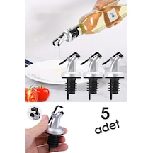 5 Adet Yağdanlık Tıpası Sızdırmaz Kapaklı Şişe Ucu Servis Aparatı Damlalık Yağdanlık Tıpa Gümüş Diğer