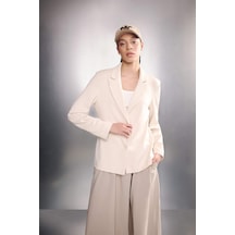 Defacto Standart Fıt Ceket Yaka Blazer Ceket G2228ax26sper218 Ekru-er218