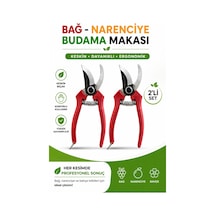 Budama Makası Bağ Narenciye Bahçe Bitkileri İçin Ergonomik 2 Li Set
