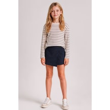 Esila Kids Kız Çocuk Gabardin Şort Etek Günlük Rahat Ve Şık Çocuk Şort Etek Modeli Lacivert