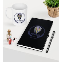 Kişiye Özel Komiser Temalı Siyah Defter Kalem Kupa Seti - 2 Siyah