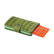 Walsmart Mini Croco Akıllı Mekanizmalı Deri Cüzdan Yeşil