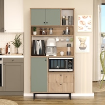 Lounge Kahve Köşesi Çok Amaçlı Dolap Mutfak Dolabı Ihlamur Yeşili