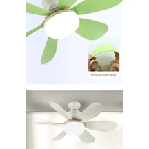 Opulentliving Zaman Vantilatörü Uzaktan Tavan Pervaneli Lamba Kumandalı Eternal Ayarlı Çok Renkli 52cm Çok Renkli