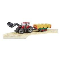 Case Ih Optum 300 Cvx Kepçeli Traktör Ve Balya Taşıma Römorku 1:16 Model